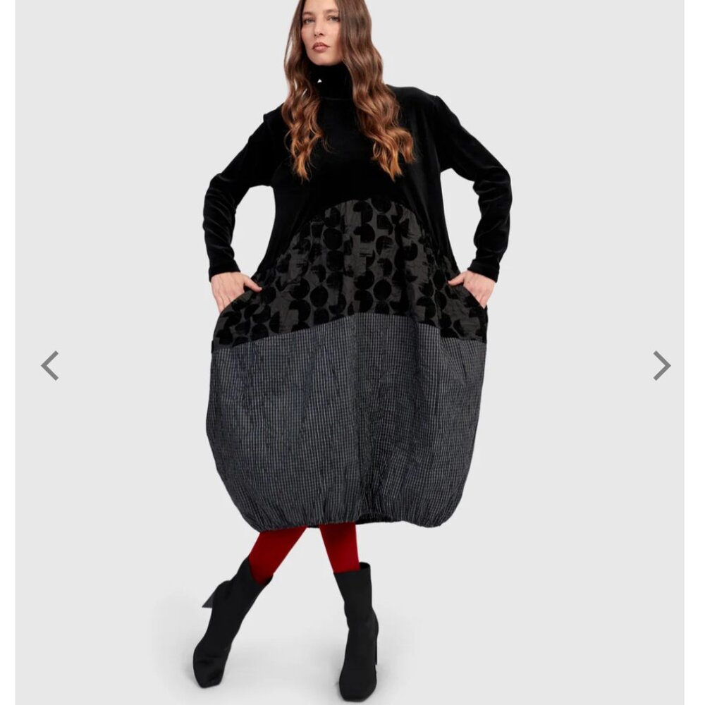 ALEMBIKA Vanta Cocoon Dress, Mix Black sz 2 - Picture 7 of 11